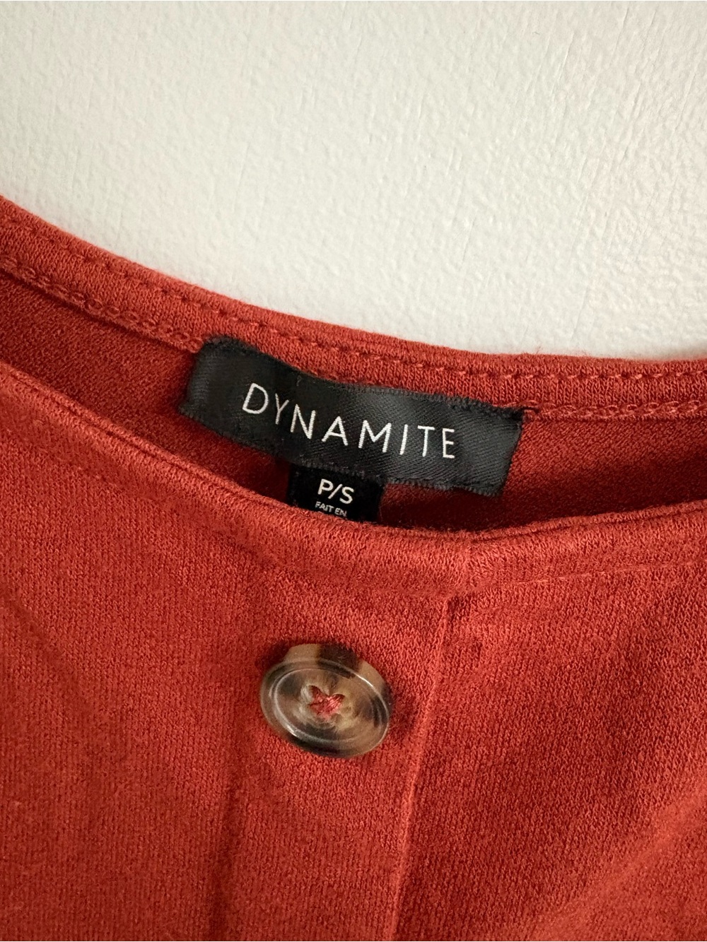 Dynamite Brick Red Button-Front Tank - Picture 2 of 2